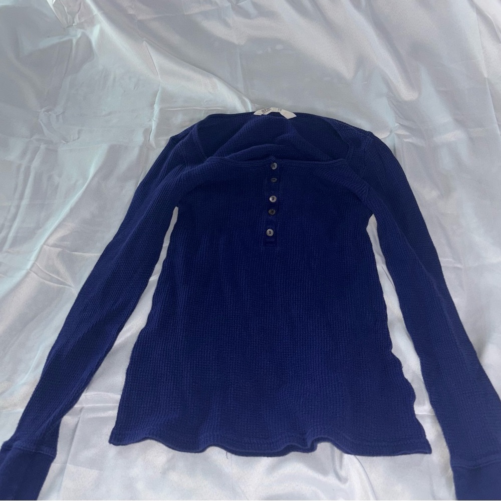 Women's Navy Long Sleeve Top